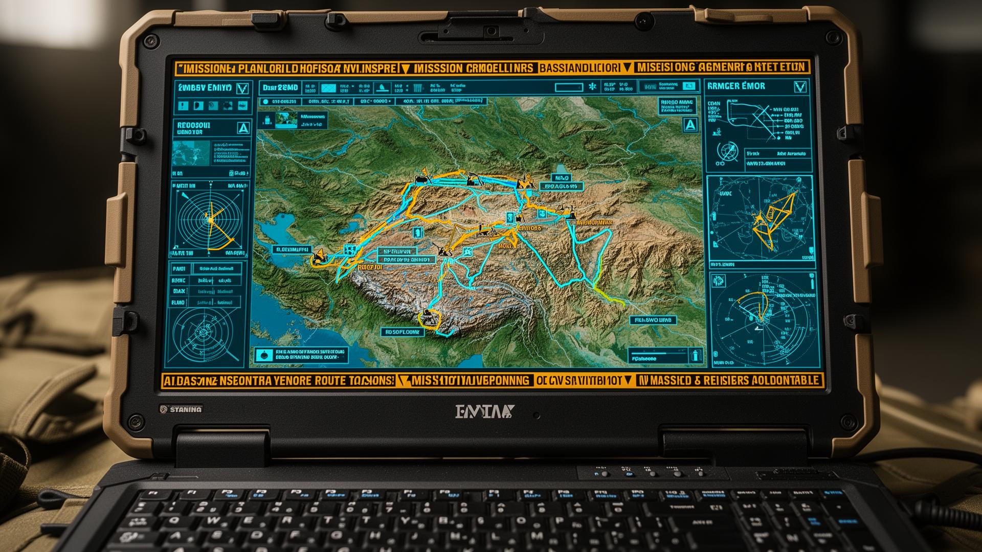 Mission planning on a rugged tactical workstation.